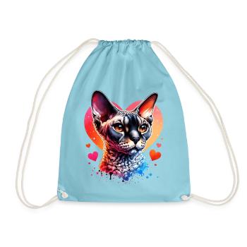 Devon Rex - Turnbeutel - Aqua - Vorne