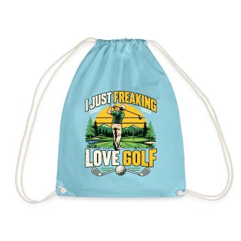Golfspieler Golf Golfer Geschenke - Turnbeutel - Aqua - Vorne