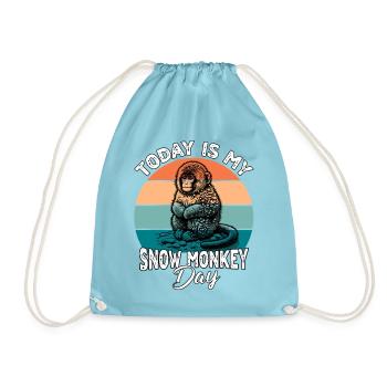 Schneeaffe Snow Monkey - Turnbeutel - Aqua - Vorne