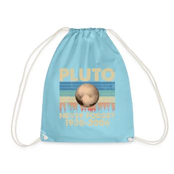 Pluto Zwergplanet Astronomie Weltraum Never Forget - Turnbeutel - Aqua - Vorne