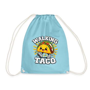Walking Taco, lustige Kostüm-Tacos  - Turnbeutel - Aqua - Vorne