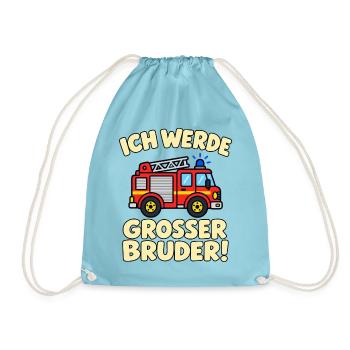 Ich werde großer Bruder – FeuerwehrRotes Feuerwehr - Turnbeutel - Aqua - Vorne