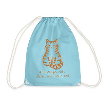 Orange Katze All Orange Cats Share One Brain Cell - Turnbeutel - Aqua - Vorne