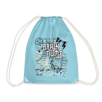BrainDump Graffiti Doodle - Turnbeutel - Aqua - Vorne