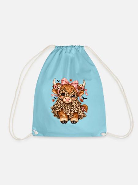 Leopardengeist, Highland-Kuhbogen - Turnbeutel - Aqua