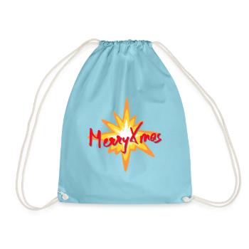 Explosives Xmas Schrift - Turnbeutel - Aqua - Vorne