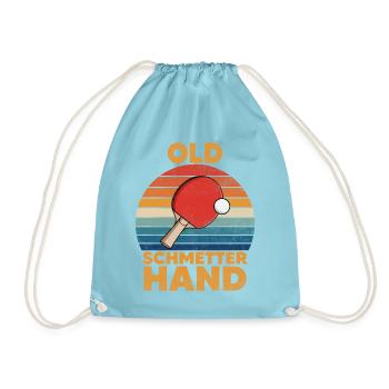 Tischtennis Ping Pong Retro Lustiger Spruch - Turnbeutel - Aqua - Vorne