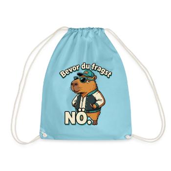 Bevor Du Fragst Nein Capybara - Turnbeutel - Aqua - Vorne