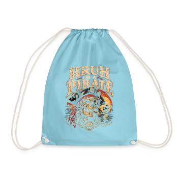 Piratenschädel mit Segel-Licht - Turnbeutel - Aqua - Vorne