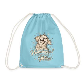 Hundehaare nennen wir es glitzer - Hundefans - Turnbeutel - Aqua - Vorne