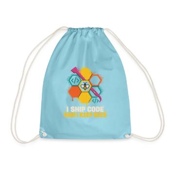 Codebiene Farbiger Honigcode - Turnbeutel - Aqua - Vorne