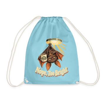 Nope Too Bright Vampirfledermaus Wohnheim Lampe - Turnbeutel - Aqua - Vorne