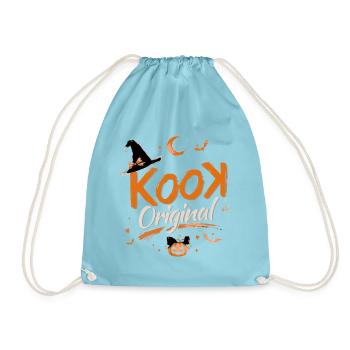 Kook Original Halloween Orange Kürbis Hexe - Turnbeutel - Aqua - Vorne