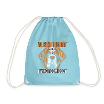 Bernhardiner Hund - Alpine Heart Living Room Body - Turnbeutel - Aqua - Vorne