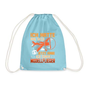Modellflieger Spruch Modell Flieger RC Flugzeug - Turnbeutel - Aqua - Vorne