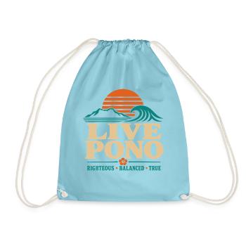 Live Pono - Turnbeutel - Aqua - Vorne