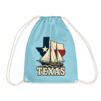 Texas Segelboot Vintage - Turnbeutel - Aqua - Vorne