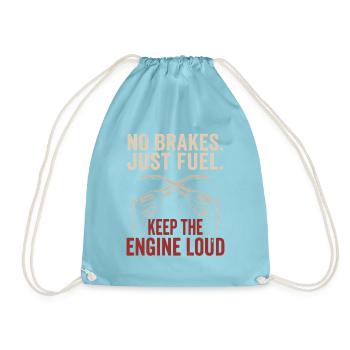 No Brakes Just Fuel Vintage Garage Zapfpistole - Turnbeutel - Aqua - Vorne