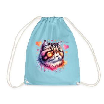 Exotische Kurzhaarkatze - Turnbeutel - Aqua - Vorne