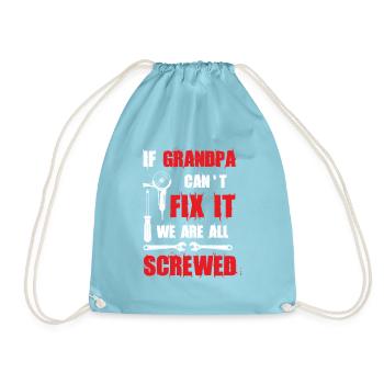 Grandpa Gift Handyman DIY-Reparaturwerkstatt - Turnbeutel - Aqua - Vorne