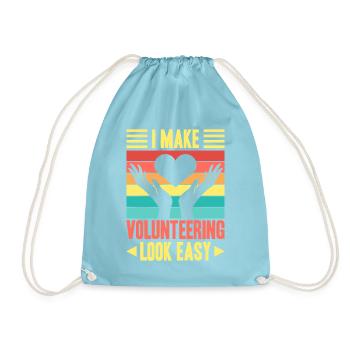 Volunteer Appreciation I Make Look Easy Volunteer - Turnbeutel - Aqua - Vorne