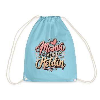 Muttertag Mama meine Heldin beste Mutter  - Turnbeutel - Aqua - Vorne