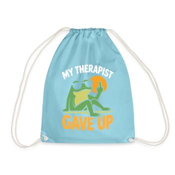 Mein Therapeut hat Frog Tee aufgegeben. - Turnbeutel - Aqua - Vorne