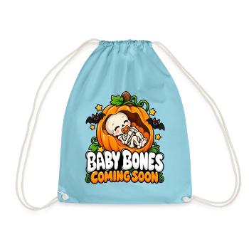 Kürbis-Skelett Baby Bones Ankündigung - Turnbeutel - Aqua - Vorne