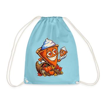 Herbstkuchen-Lächel-Schnitte - Turnbeutel - Aqua - Vorne