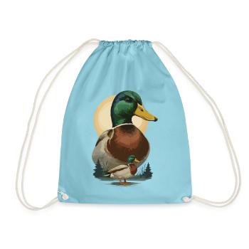 Duo Ente im Abendlicht - Turnbeutel - Aqua - Vorne