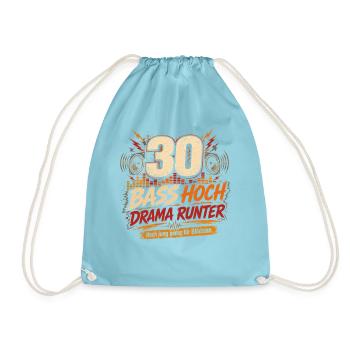 30 Geburtstag Bass Musik Geschenk Lustiger Spruch - Turnbeutel - Aqua - Vorne