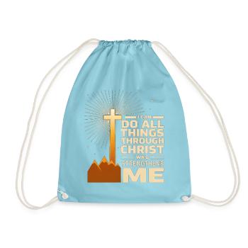 Ich kann alles durch Christus tun - Turnbeutel - Aqua - Vorne