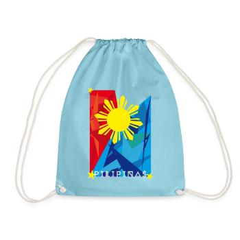 Philippinen Sonnenflagge Filipino Pride - Turnbeutel - Aqua - Vorne