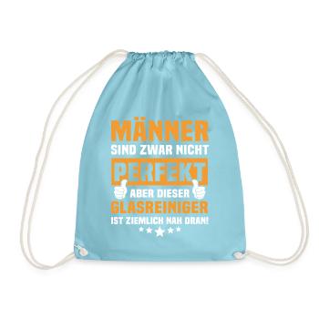 Lustige Glasreiniger Sprüche - Turnbeutel - Aqua - Vorne