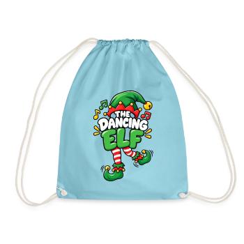 Tanzender Elf mit Musikmütze - Turnbeutel - Aqua - Vorne