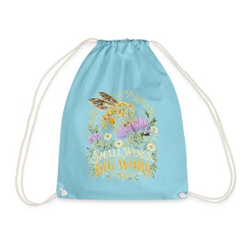 Kleine Flügel Großes Werk - Turnbeutel - Aqua - Vorne