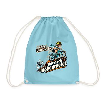 Rentner Fahrrad Ruhestand Spruch - Turnbeutel - Aqua - Vorne