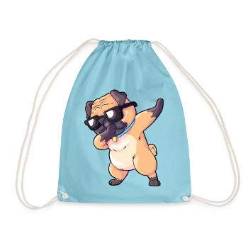 Mops Dab - Turnbeutel - Aqua - Vorne