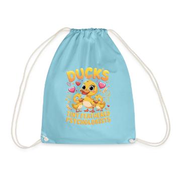  Ducks Tiny Feathered Psychologists Lustige Enten - Turnbeutel - Aqua - Vorne
