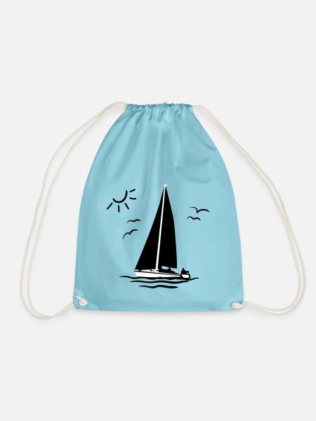 Segeln, Segelboot - Turnbeutel - Aqua