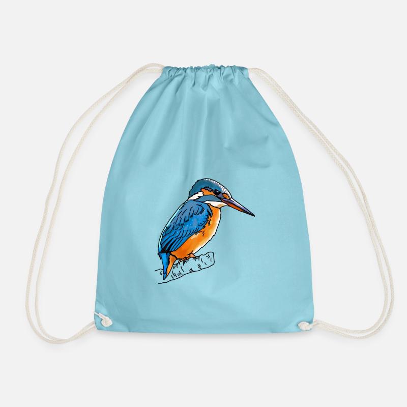 Kingfisher - Drawstring Bag - aqua