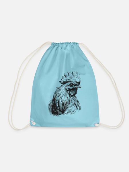 Landwirt Bauer Hühner Henne Geschenk - Turnbeutel - Aqua