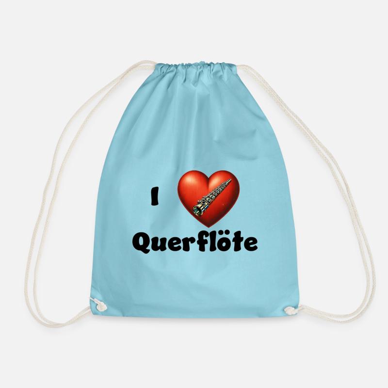 I love Querflöte - Turnbeutel - Aqua
