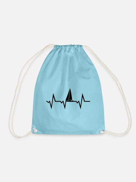 Segeln EKG Herzschlag - Turnbeutel - Aqua