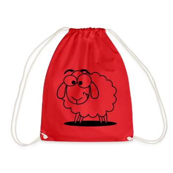 Sheep - © roil - Drawstring Bag - red - Front