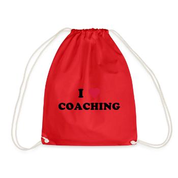 I LOVE COACHING (schwarz) - Turnbeutel - Rot - Vorne