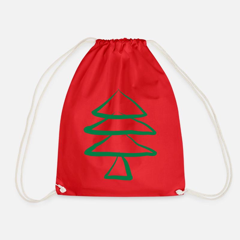 Christmas Tree Christmas Tree Christmas Tree Tree - Drawstring Bag - red