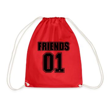 Best Friends Forever / Friends Gift 2 - Drawstring Bag - red - Front