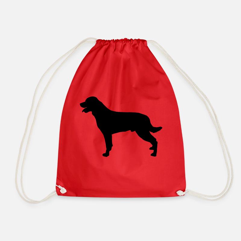 rottweilers - Drawstring Bag - red