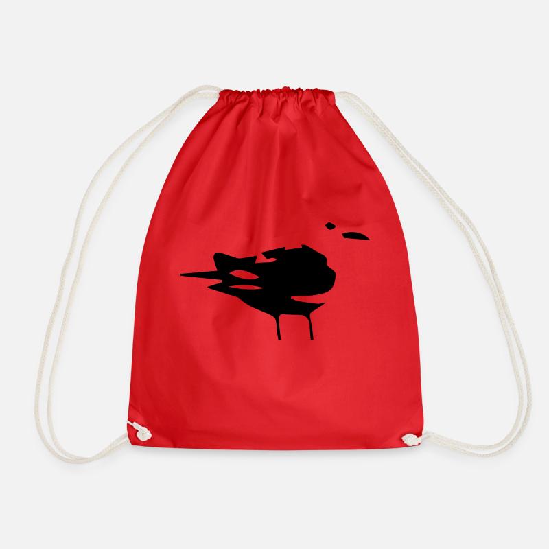 bird - Drawstring Bag - red